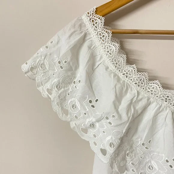 Medium- White Off-shoulder Mini Dress - Picture 7 of 9